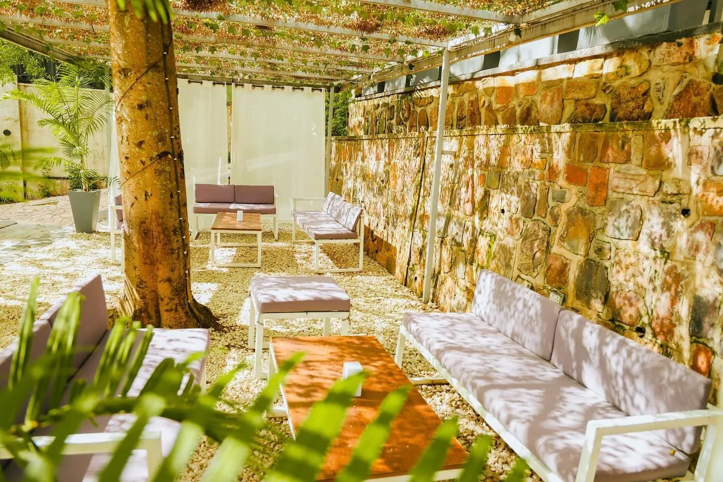 Vines over the long seat